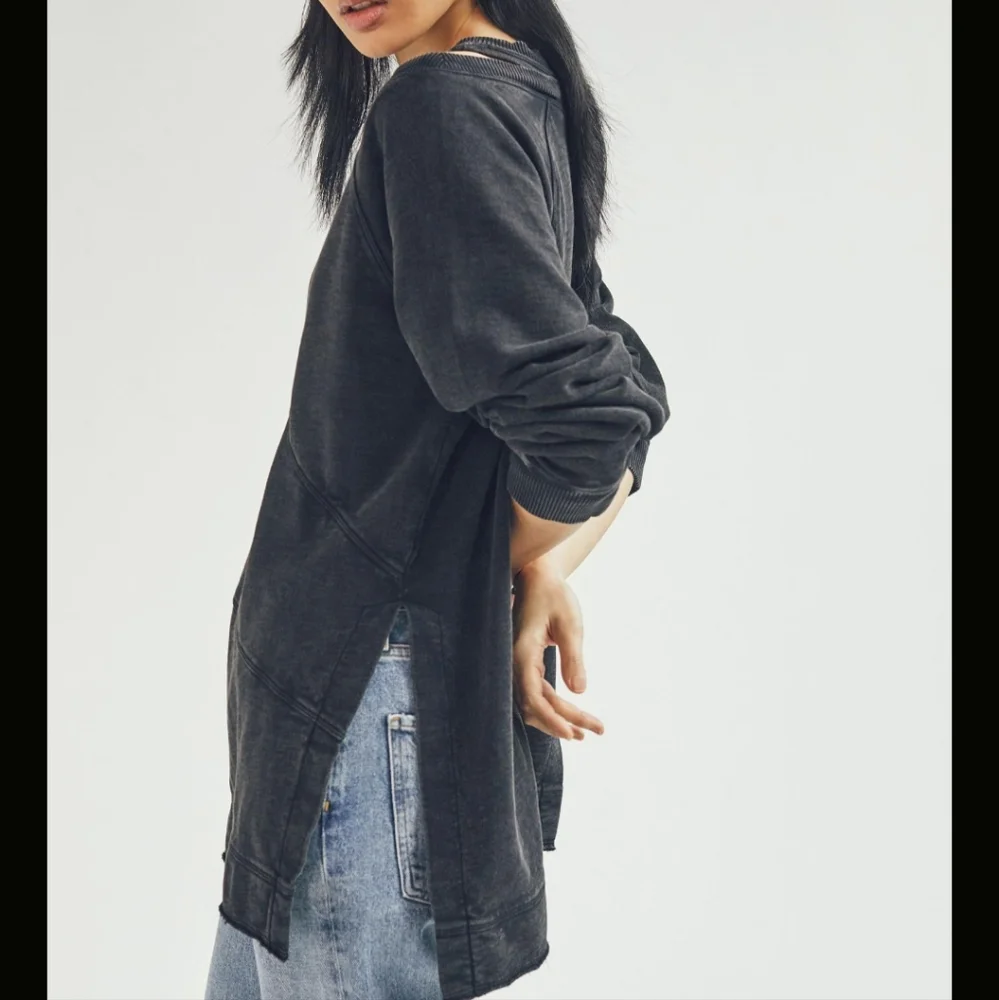 Anthropologie Pilcro Faded Black Crossover Cutout Sweater